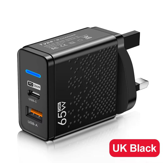 65W GaN Fast Charger | Power your laptop and phone or tablet at once